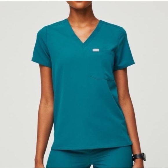 Figs Pacific Blue Catarina One Pocket Scrub Top Size XL NWT - Picture 8 of 8